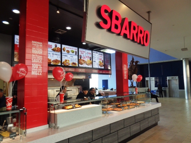 Picture of a Sbarro restaurant constructed by Retail Construction Services, Inc.